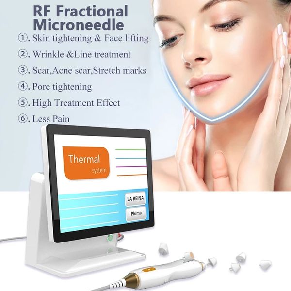 Terapia de pele portátil com microagulhas RF para restauração de elasticidade facial remodelar ponto acne rugas remover matriz de pontos centro de reconstrução de colágeno