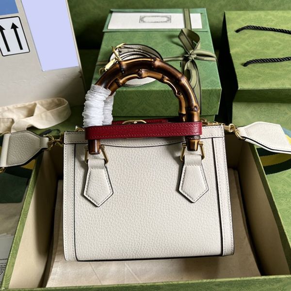 Luxus-Designer-Diana-Tasche, Bambus-Einkaufstasche, Mini-Größe, Top-Griff-Tasche, Damen-Einkaufstasche, neue Mode, Damen-Umhängetasche, Schulter-Geldbörsen mit Box