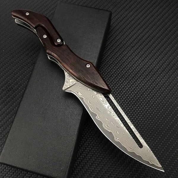 Нож 60HRC VG10 Ножи из дамасской стали Тактический охотничий складной нож Faca Открытый Кемпинг Защитные инструменты Выживание Охотничий карманный нож