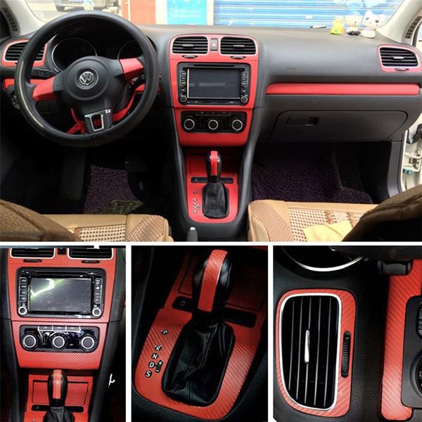 Für Volkswagen VW Golf 6 GTI MK6 R20 Innen Zentrale Steuerung Panel Türgriff Carbon Faser Aufkleber Aufkleber Auto styling 220f