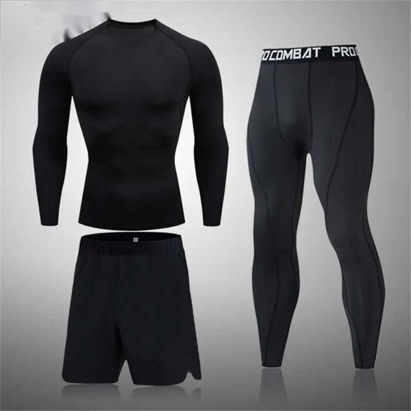 2022 roupa interior térmica masculina terno mma rashguard fiess leggings esportivos cor sólida roupas de compressão 549