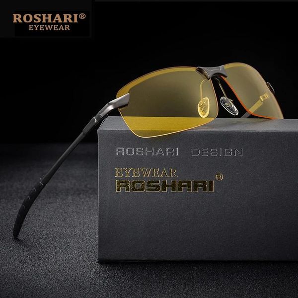 Sonnenbrille Roshari Männer Brille Autofahrer Nachtsichtbrille Blendschutz Sonnenbrille Männer Polarisierte Fahren Sonnenbrille Retro Gafas De Sol