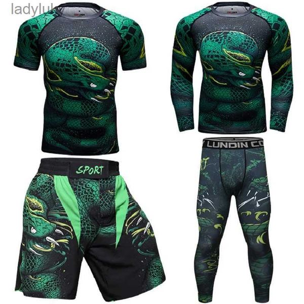 Conjuntos de camisa de ciclismo Cody Lundin 4 peças Sports Sublimation Treino Masculino BJJ jiu jitsu Rash Guard Set Personalizado Moda Ginásio Treinamento de Boxe SetL240108