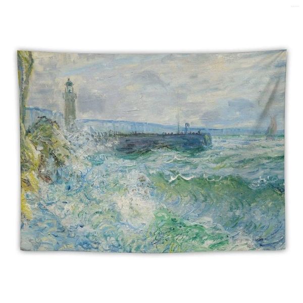 Arazzi La Jetee De Fecamp Par Gros Temps - Arazzo di Claude Monet Decora la stanza estetica Appeso a parete Divertente