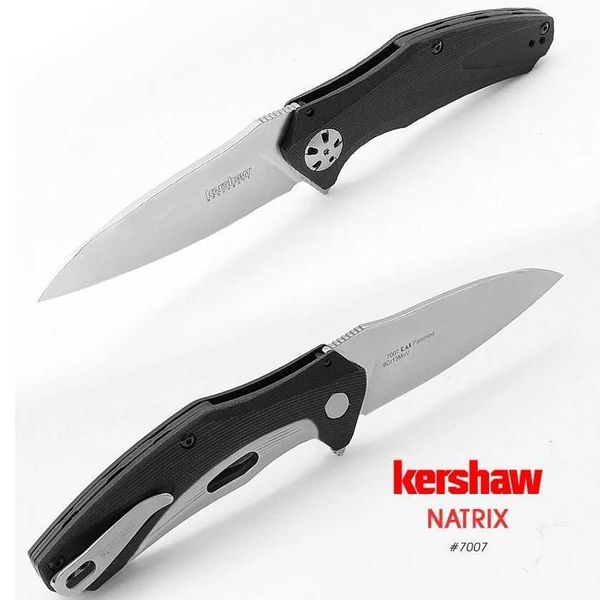 Нож Kershaw Natrix 7007 Черный/Дезертные ручки Карманный нож EDC D2 Стальное лезвие из потертой стали Самооборона Охота Уличные складные ножи