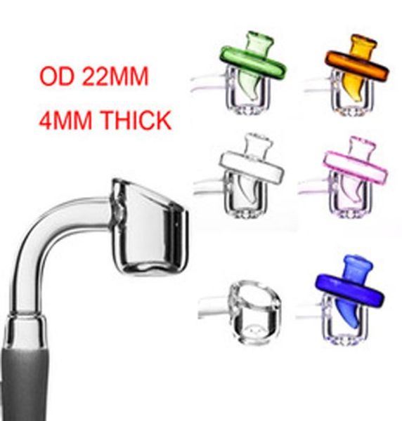 4mm dicke Raucherteile 10mm 14mm 18mm Quarz Banger mit Vergaserkappe für Dab Rig Domeless Nail8350941