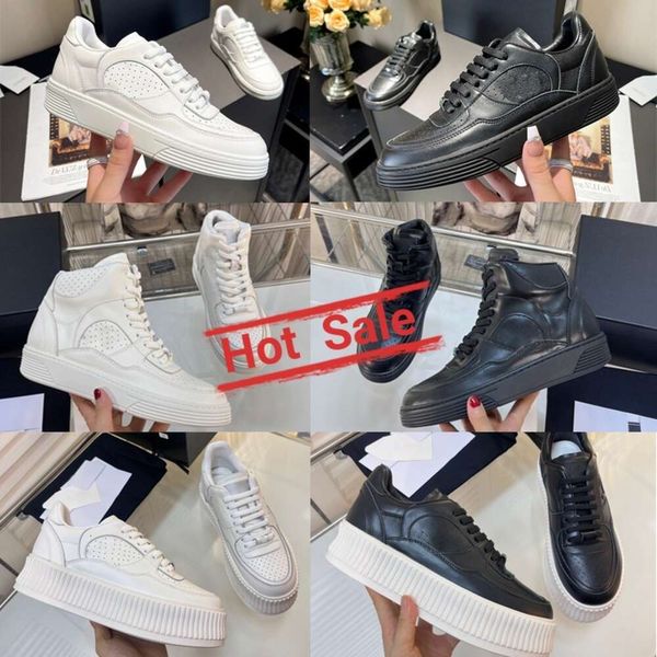 2024 En İyi Lüks Tasarımcı Ayakkabıları Erkek Ayakkabı Kadın Beyaz Düz Deri Ayakkabı Ürünü 23A Spor Sneaker Beyaz Siyah Düşük Spor Ayakkabıları Kutu Boyutu 35-40