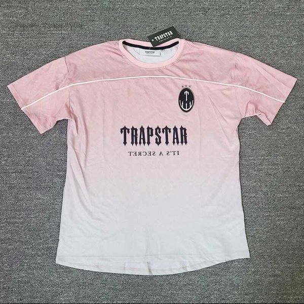 Trapstar London Camiseta masculina streetwear grátis rosa manga curta camisa grande