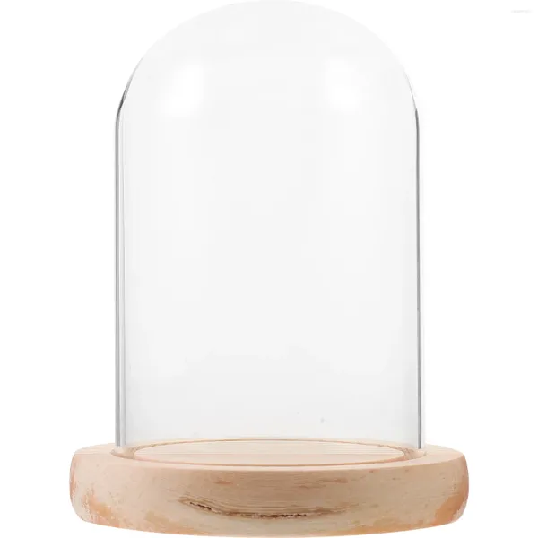 Garrafas de armazenamento Flor eterna tampa de vidro poeira transparente micro paisagem exibição desktop ornamento (8/12 coluna log fundo plano) rosa