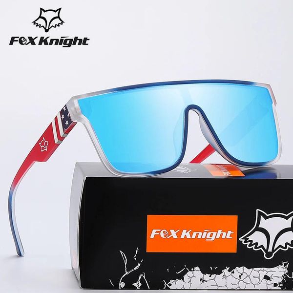 Солнцезащитные очки Fox Knight Новые поляризованные солнцезащитные очки для мужчин и женщин, уличные спортивные очки в большой оправе, пляжные солнцезащитные очки, цвет Uv400