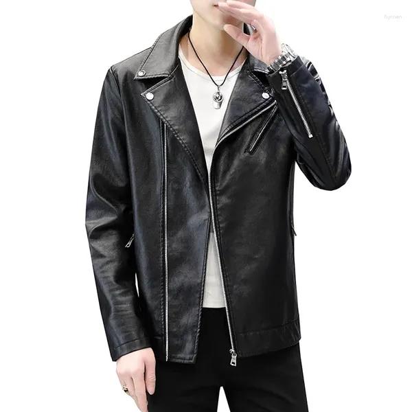 Herrenjacken Herbst und Winter Lederjacke Korean Fashion Short Top Coat Solid Motorrad Slim Fit