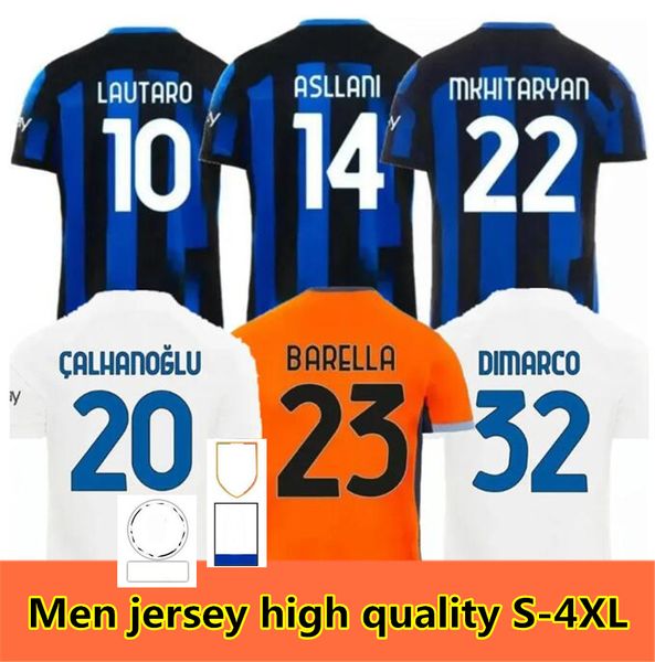 S-4XL Футбольные майки Интер 23 24 Футбольные майки Maglia LAUTARO SKRINIAR BARELLA 2023 2024 BASTONI GOSENS DZEKO BROZOVIC DE VRIJ Мужская майка