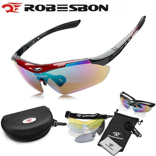 Sonnenbrille ROBESBON Männer Frauen Radfahren Sonnenbrillen Antiuv Outdoor Sport Brille Fahrrad Brillen Brillen 5 Objektiv