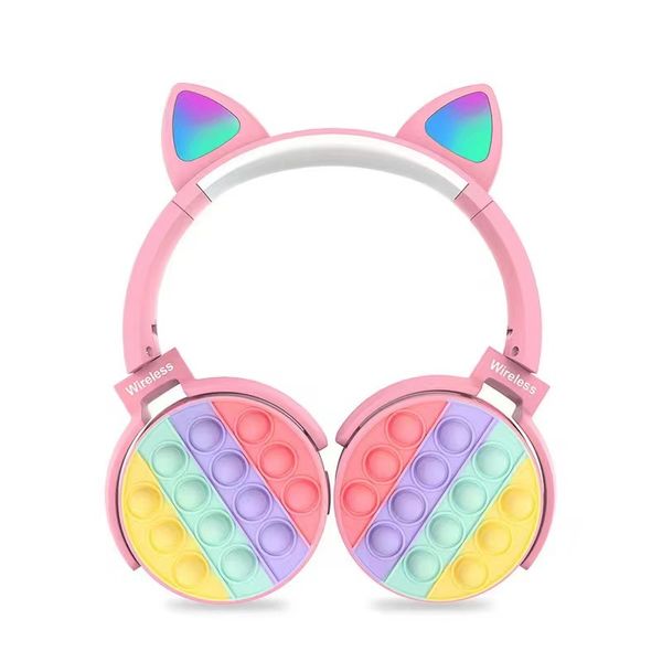 CT-950 Bluetooth Kopfhörer Ohrhörer Leuchtende süße Katze Ohr LED Mädchen Geschenk Kinder PC Gamer Auriculares Kopfhörer Wireless Headset HIFI