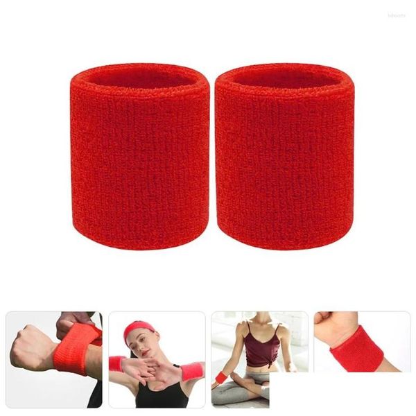 Suporte de pulso 2 pcs suor bandas esportes pulseiras cintas stretchy treino entrega entrega ao ar livre atlético ao ar livre accs segurança dh5fn