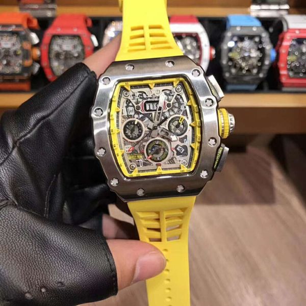 Orologio da uomo R i c h a r superclone aaa orologi meccanici di marca rm 011 11-03 O3O cronografo gmt scheletro dail orologi da polso Superficie a specchio zaffiro antigraffio SJV5