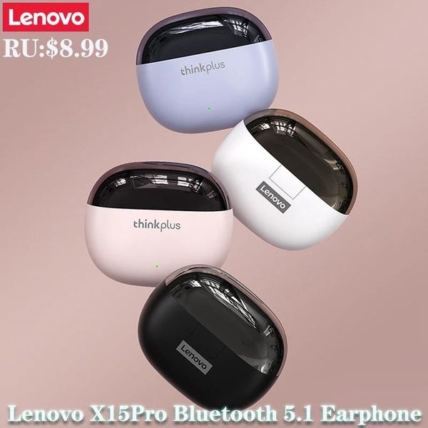 Auricolari Lenovo X15Pro Bluetooth 5.1 Auricolare Cuffie wireless ANC Riduzione del rumore AAC/SBC Decodifica audio Cuffie touch con microfono