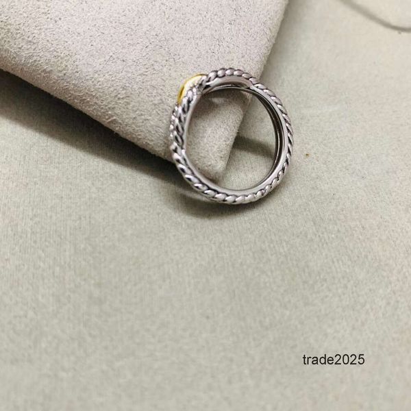Designer-Ring-Markenringe Dy Twisted Two-Color-Kreuz-Frauen-Art und Weise platiniertes schwarzes thailändisches Silber-heißer verkaufender Schmuck-Ring