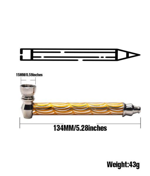 Toppuff metal escultura estilo tubo de tabaco liga zinco destacável erva fumaça fumar tubos cor misturada fácil de usar 9293295