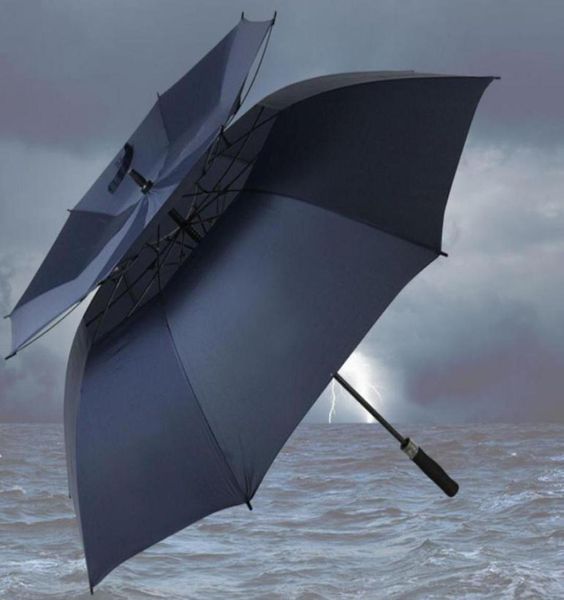 Golf şemsiyesi çift katmanlar güçlü rüzgar geçirmez nefes alabilen ikili UV dirençli 30quot büyük şemsiye Japon kılıç şekli2121326