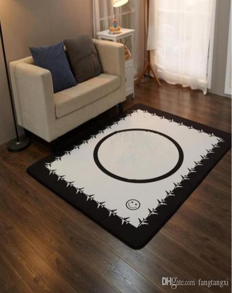 Teppiche NEU Mode im europäischen Stil brandneue Wohnzimmerteppiche 150 x 200 cm rutschfest schwarz weiß Flanell Heimtextilien carpe9801785