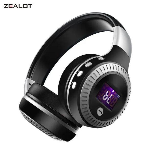 Radio Zelot B19 Wireless Kopfhörer mit FM -Radio Bluetooth -Headset -Stereo -Ohrhörer mit Mikrofon für Computertelefon, Support TF, Aux