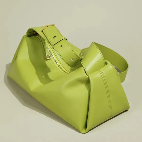 Akşam çantaları boston yeşil omuz moda gerçek deri kadınlar için yumuşak çantalar bayanlar çantalı kemer çanta