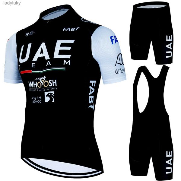 Radfahren Jersey Sets UAE Radfahren Mann Kleidung Herren Sets Sommer 2024 Männer Jersey Sport Set männer Fahrrad Kleidung Hosen gel Profional Hemd Anzug ShortsL240108