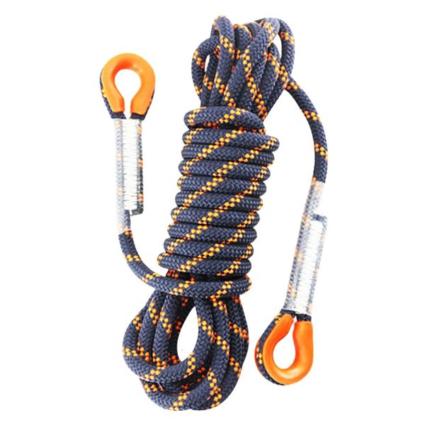1PC 8mm di spessore albero arrampicata su roccia imbracatura di sicurezza corda discesa in corda doppia attrezzatura per sport all'aria aperta nero e arancione 5 metri 240106
