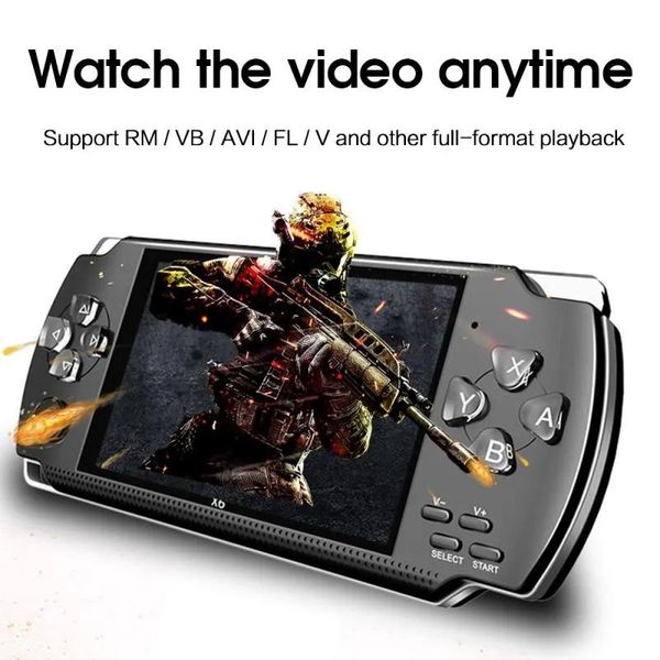 Spieler Tragbare X6 8 GB 128bit Handheld-Spielekonsole 4,3 Zoll PSP HD Retro Handheld-Videospiele Palyer MP3 MP4 consolas de videojuegos