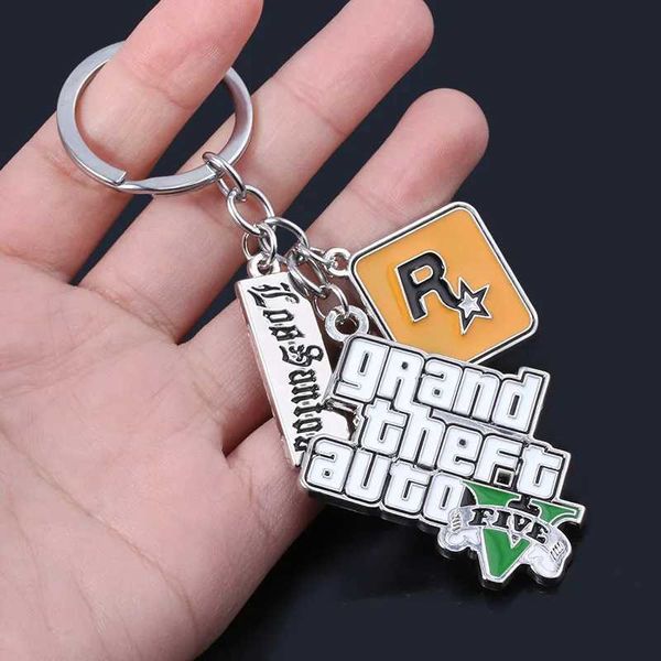 Chaveiros Jogo PS4 GTA5 Chaveiro GTA V Grand Theft Auto 5 Estrelas Muti Pingente KeyrFor Homens Moda Chave Titular Jóias J240108