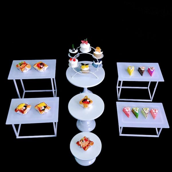 Rack de cupcake 8 peças, suporte de bolo, barra de chocolate, prato de sobremesa self-service, prato de lanche, peça central de mesa de casamento, comida de presente de flores, banquete de hotel, biscoito, bebida, rack de frutas