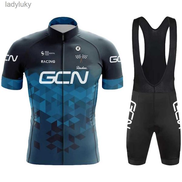 Set di maglie da ciclismo RAUDAXGCN Nuovo set da bicicletta per uomo Estate Ciclismo su strada Manica corta Tuta da ciclismo per uomo Pantaloncini con bretelle MTB Set traspiranteL240108