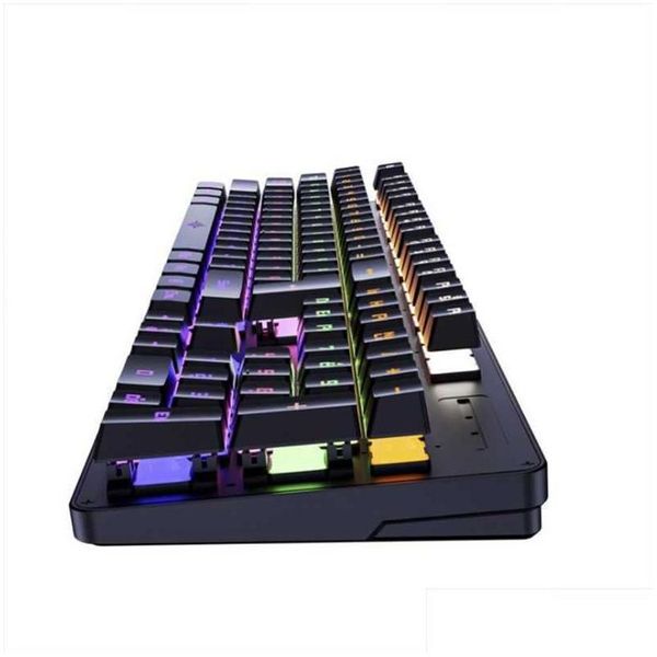 Tastaturen Baizhan K30 Luminous Green Axis Real Mechanical Keyboard Internet Cafe Esports Games Chicken Eating Computer Drop Delivery C Otl5K