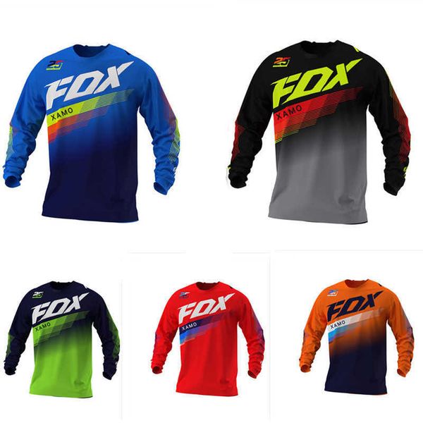 Herren-T-Shirts, neuer Bestseller, langärmeliger, geschwindigkeitsreduzierender Anzug von Foxx für Herren, Mountain Road, Radfahren, Offroad, Motorrad, atmungsaktive Sportbekleidung