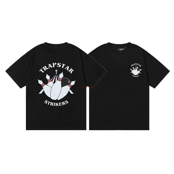 Дизайнерская модная одежда Футболки Tsihrts Trapstar Bowling Strikers Хлопковая двойная пряжа с буквенным принтом Высококачественная футболка с короткими рукавами для мужчин