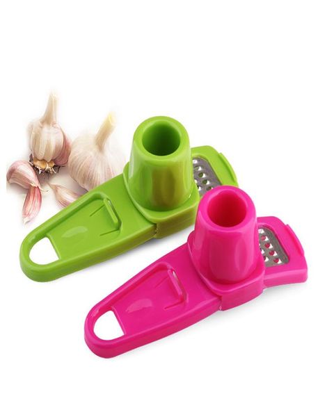 Strumento per macinare l'aglio in plastica allo zenzero Magic Plastic Pelapatate Affettatrice Grattugia Pialla Pressa per aglio Gadget da cucina1209284