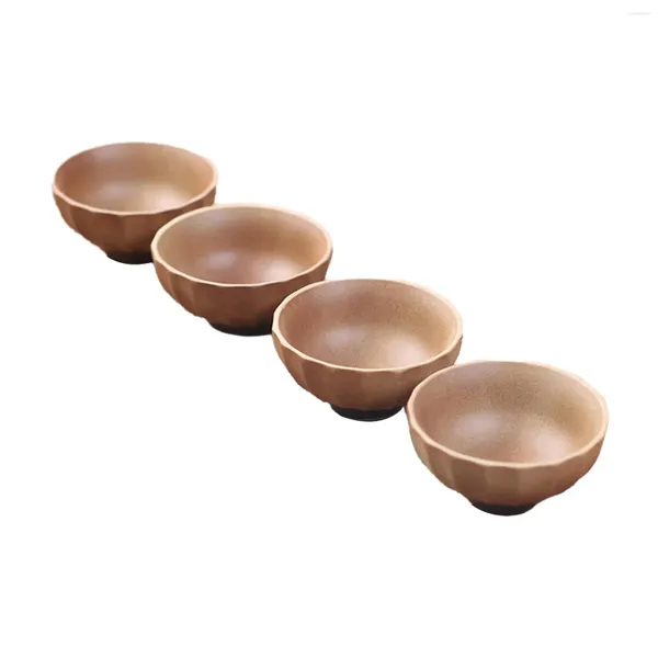 Set di stoviglie da 4 pezzi Tazze da tè cinesi in ceramica a forma di petalo per la caffetteria dell'ufficio della cerimonia di El Verde