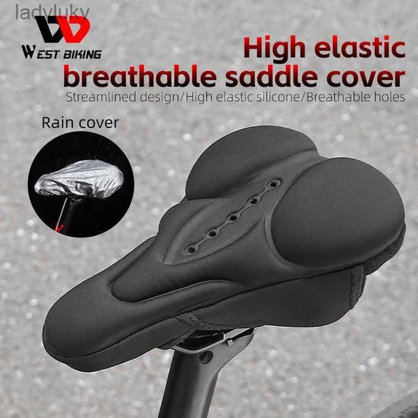 Bisiklet Saddles West Bisiklet Mtb rahat eyer kapağı hafif nefes alabilen koltuk kapağı yumuşak sünger ağrısız bisiklet koltuk yastık yağmur geçirmez kapak240108