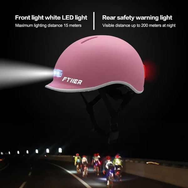 2023 ciclismo inteligente luz da cauda da bicicleta adulto capacete elétrico mtb estrada scooter para esporte urbano das mulheres dos homens carregamento usb 240108