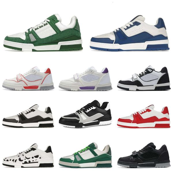 Chaussures de sport de luxe Designer Baskets en relief Baskets Triple Blanc Rose Bleu Ciel Abloh Noir Vert Gris Denim Faible Marque Yayoi Kusama Hommes Femmes Virgil Chaussures de sport