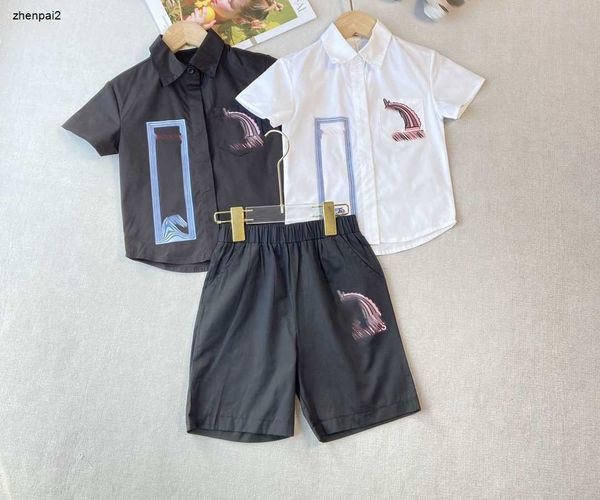Роскошный детский спортивный костюм, детский летний костюм с короткими рукавами, размер 100-150, рубашка с короткими рукавами и шорты с милым рисунком лошади, 10 января