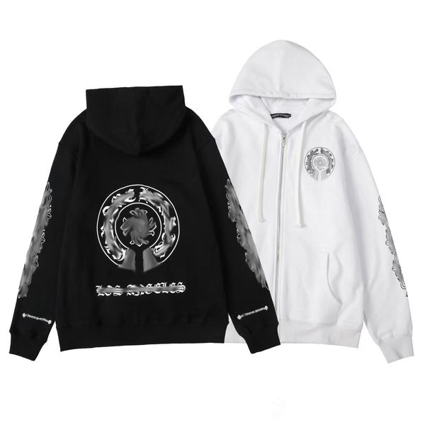 Ceketler Erkekler Kalpler Çiçekler Lüks Ceket Erkekleri Ceket Ceket Tasarımcı Zip Yukarı Pamuk Çiçek Siyah Sokak Giyim Sıradan Windbreaker