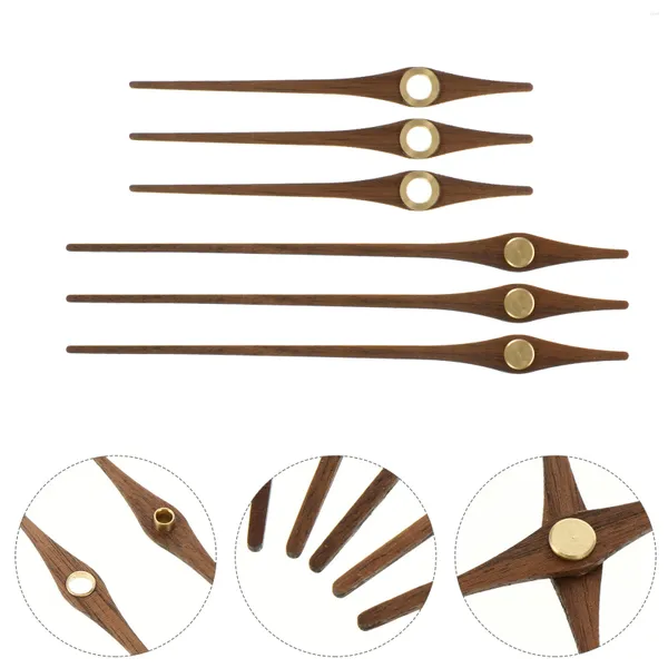 Uhren Zubehör 5 Sets Holz Uhr Hände Pinter Teile DIY Zeiger Platte Werkzeuge Uhrwerk Vintage Decor Mute Supplies