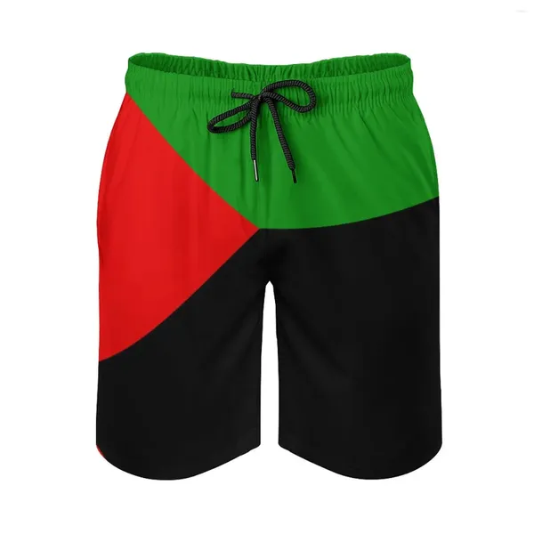 Pantaloncini da uomo Pantaloni da spiaggia Anime Martinica in rosso verde e nero Elastico allentato Grafica divertente Basket maschile Coulisse regolabile