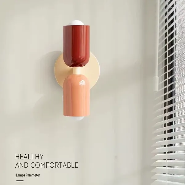 Lámpara de pared nórdica minimalista, lámparas de estilo crema, accesorio de decoración de luz de doble cabeza para el hogar, dormitorio, mesita de noche y sala de estar