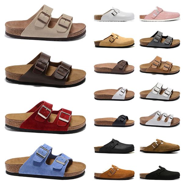 Heißer Verkauf 2024 Bostons Clogs Hausschuhe Herren Damen Birkinstocks Clog Schnalle Sandalen Slides Leder Plattform Wildleder Flip Flop Stock Birkin Schuhe Flache Loafers Trainer