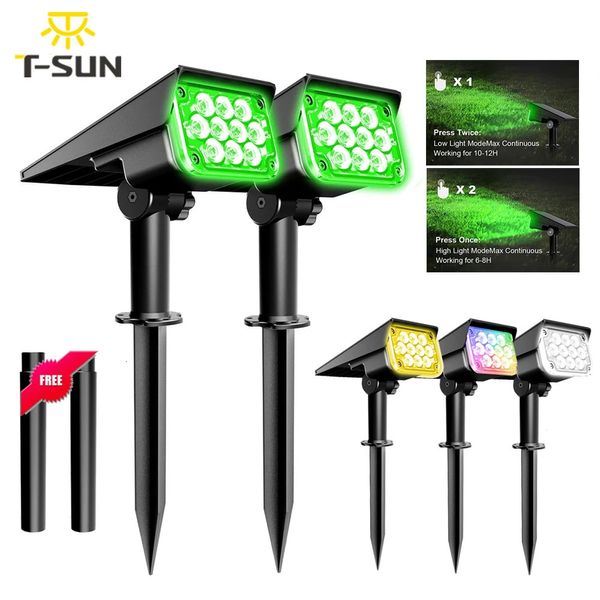 124PCS Solar Power Licht Einstellbare Temperatur Garten im freien IP65 Lampe Super Helle Scheinwerfer 240108