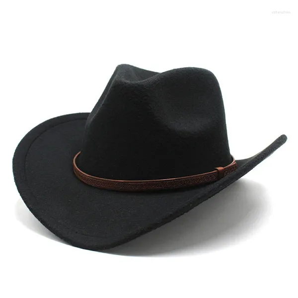 Beralar İlkbahar/Sonbahar/Kış Yün Fedora Şapkaları Kadınlar Pamuk Güneş Şapk Klasik Unisex Cowboy Şık Yaz