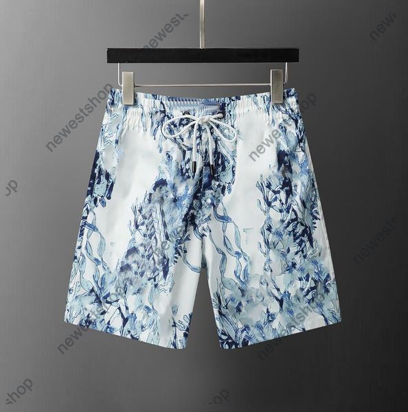 24ss verão designer de luxo mens shorts praia calças homens carta impressão calça curta casual algodão azul impresso patchwork malha calções de banho calções